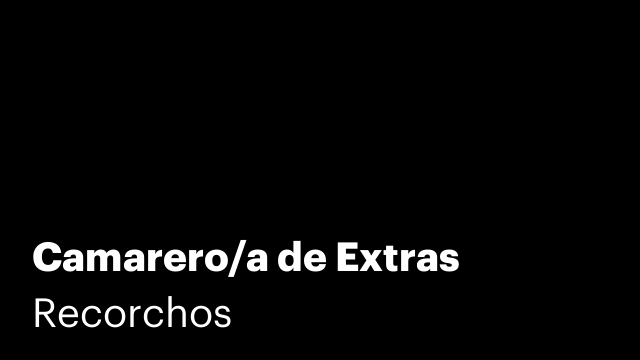 Camarero/a de Extras