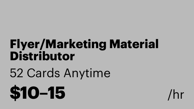 Flyer/Marketing Material Distributor