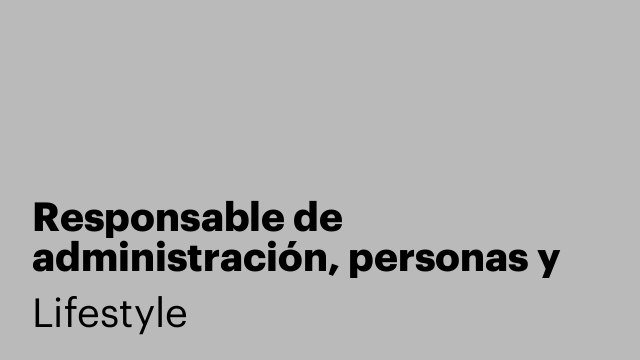 Responsable de administración, personas y operaciones
