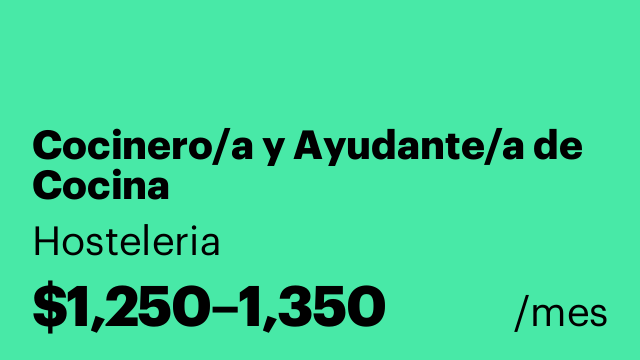 Cocinero/a y Ayudante/a de Cocina