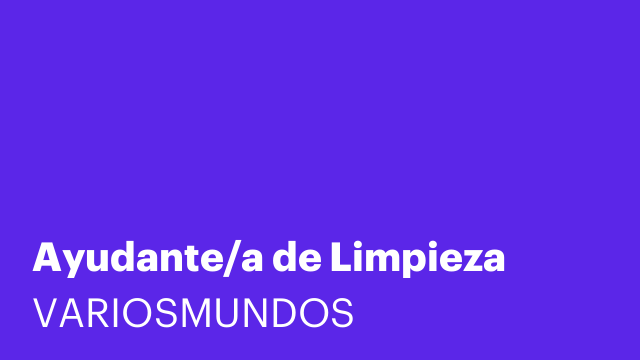 Ayudante/a de Limpieza