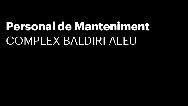 Personal de Manteniment