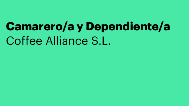 Camarero/a y Dependiente/a