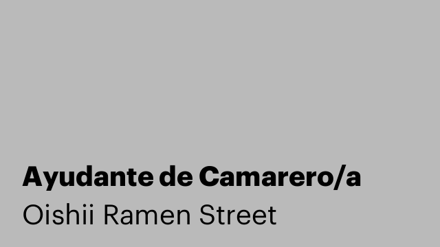 Ayudante de Camarero/a