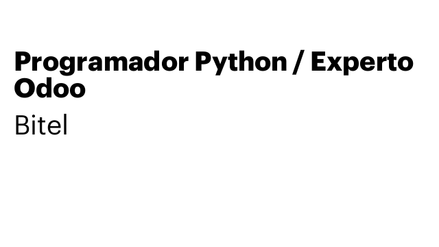 Programador Python / Experto Odoo