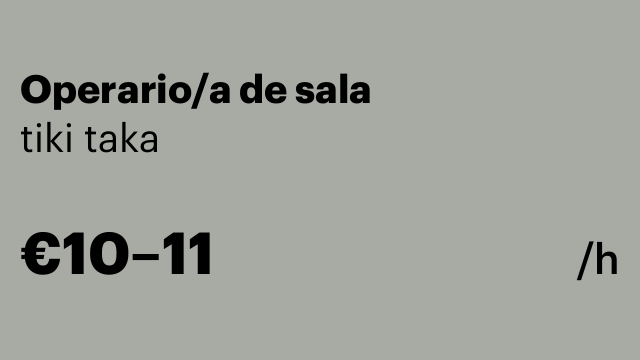 Operario/a de sala