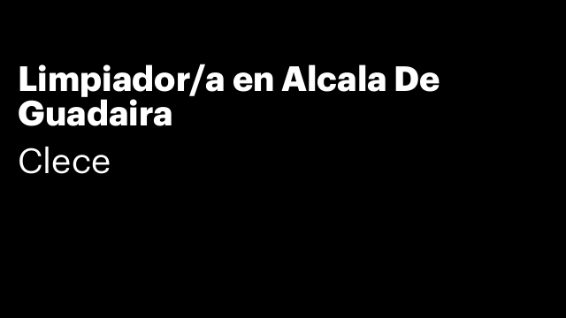 Limpiador/a en Alcala De Guadaira