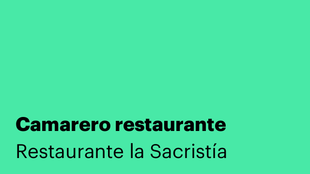 Camarero restaurante