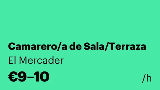 Camarero/a de Sala/Terraza
