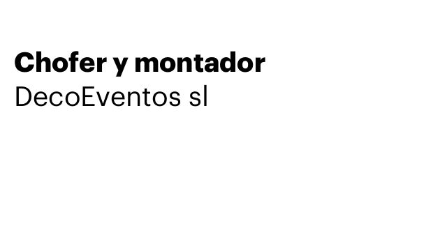 Chofer y montador