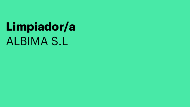 Limpiador/a