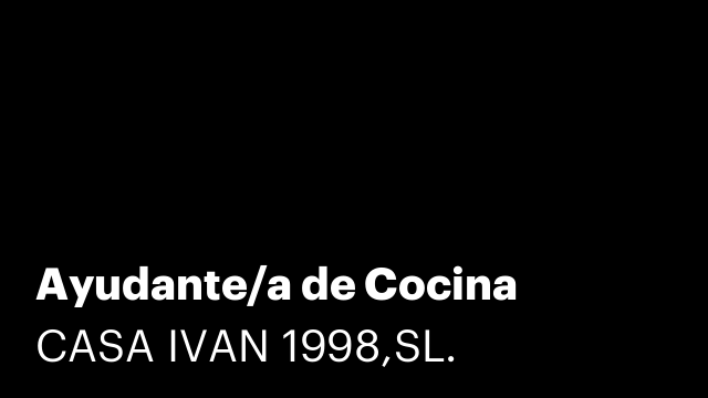 Ayudante/a de Cocina