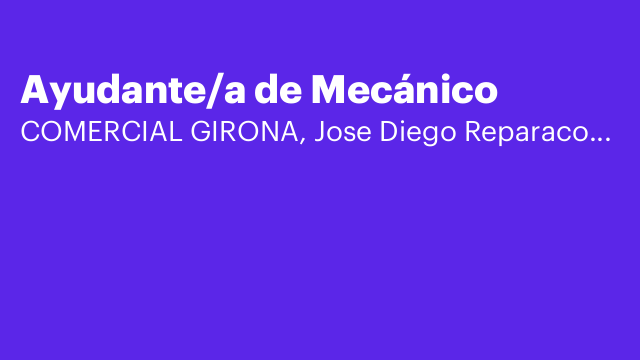 Ayudante/a de Mecánico