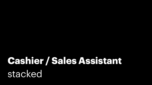Cashier / Sales Assistant