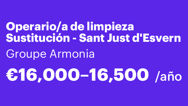 Operario/a de limpieza Sustitución - Sant Just d'Esvern