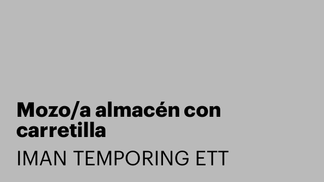 Mozo/a almacén con carretilla