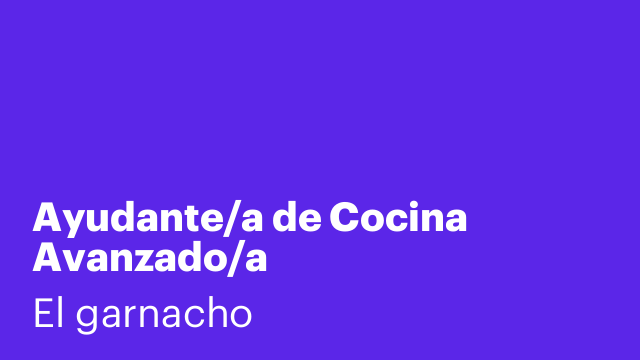 Ayudante/a de Cocina Avanzado/a