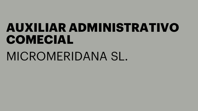 AUXILIAR ADMINISTRATIVO COMECIAL