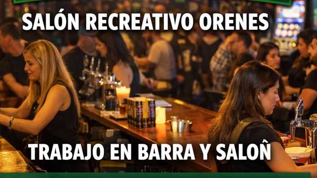 Camarera de barra y salón recreativo