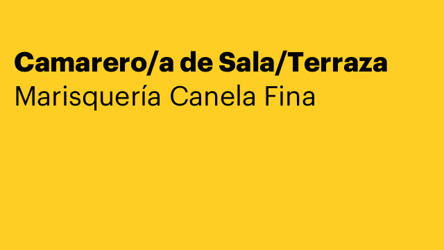 Camarero/a de Sala/Terraza