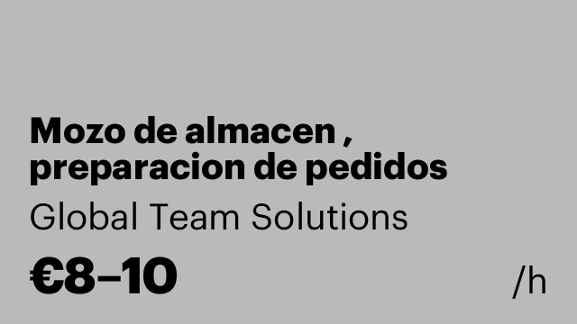 Mozo de almacen , preparacion de pedidos