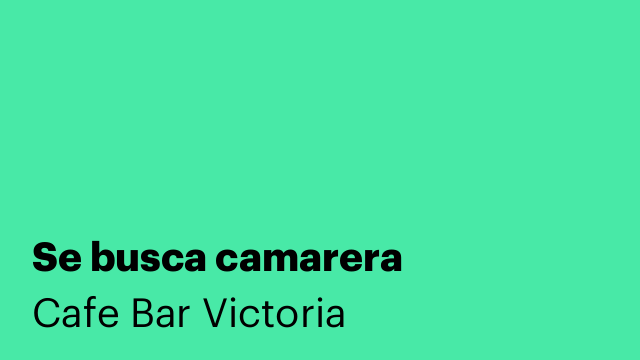 Se busca camarera