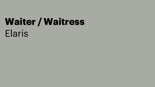 Waiter / Waitress