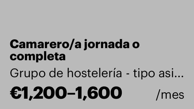 Camarero/a jornada o completa