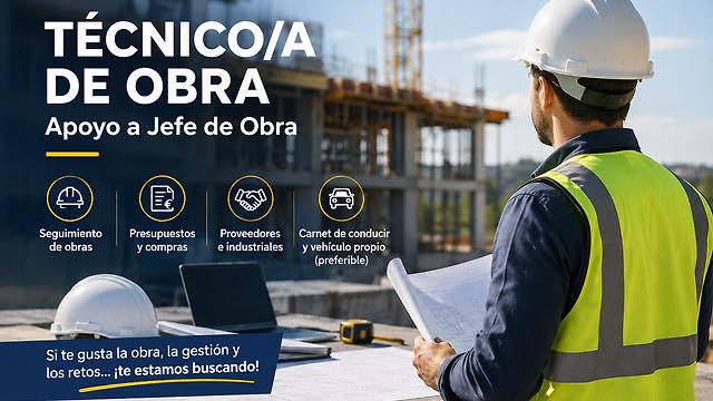 Técnico/a de Obra – Apoyo a Jefe de Obra