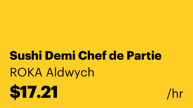 Sushi Demi Chef de Partie