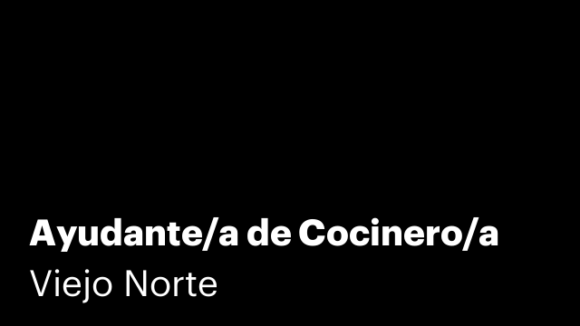 Ayudante/a de Cocinero/a