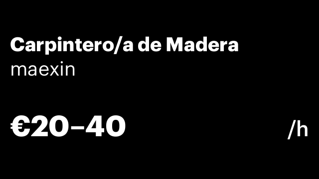 Carpintero/a de Madera