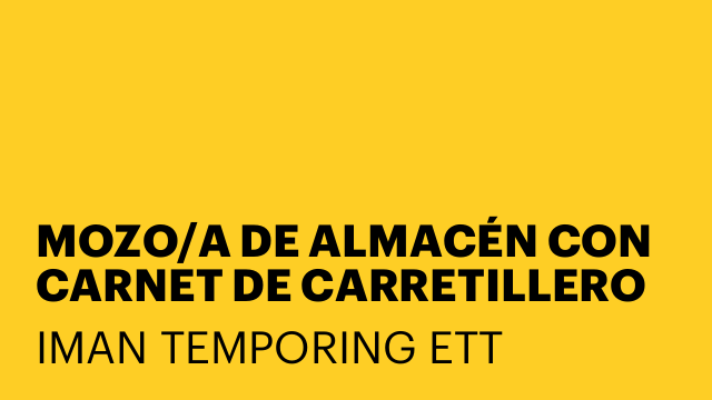 MOZO/A DE ALMACÉN CON CARNET DE CARRETILLERO