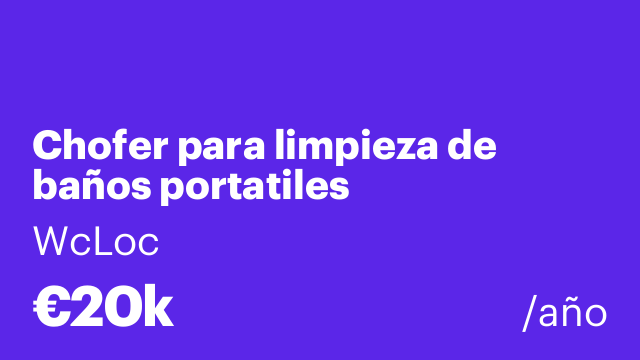 Chofer para limpieza de baños portatiles