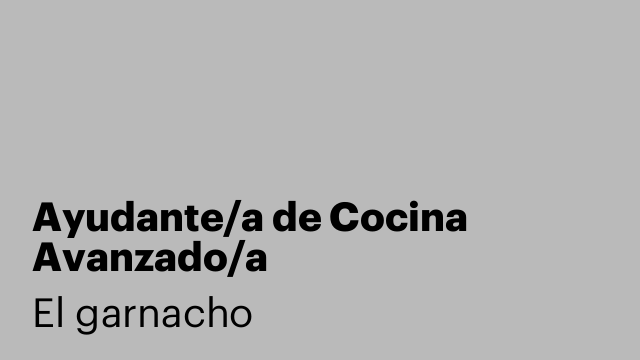 Ayudante/a de Cocina Avanzado/a