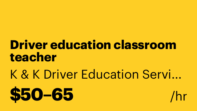 Driver education classroom teacher