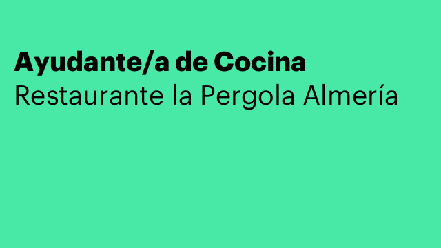 Ayudante/a de Cocina