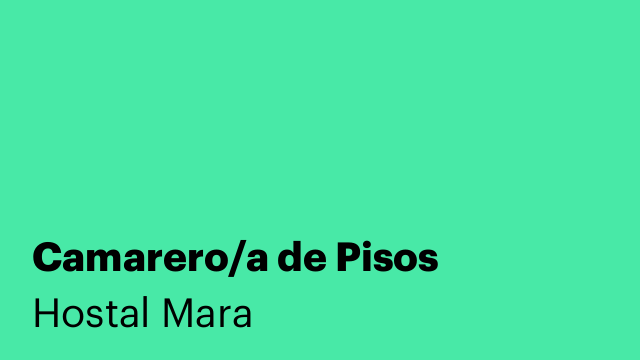 Camarero/a de Pisos
