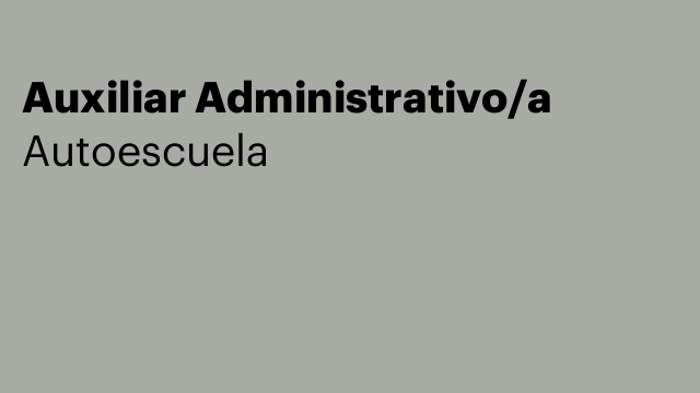 Auxiliar Administrativo/a