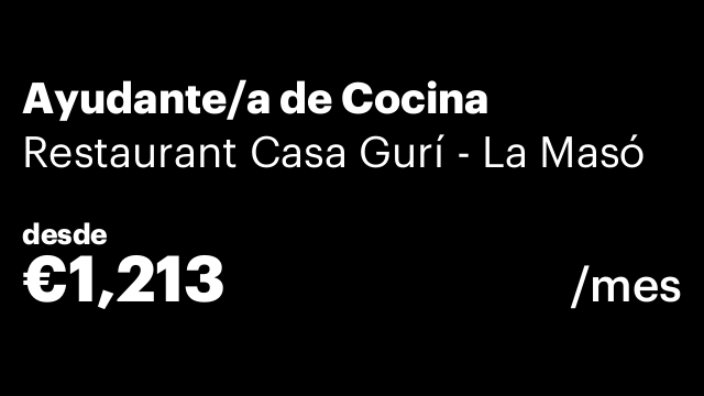 Ayudante/a de Cocina