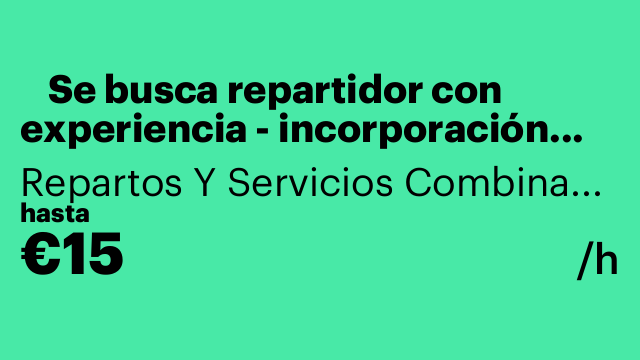 🚚 Se busca repartidor con experiencia - incorporación inmediata
