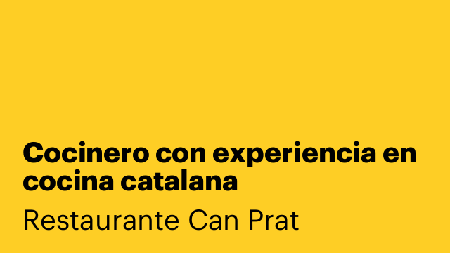 Cocinero con experiencia en cocina catalana