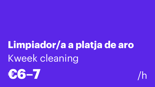 Limpiador/a a platja de aro