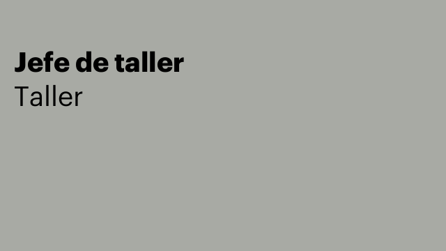 Jefe de taller