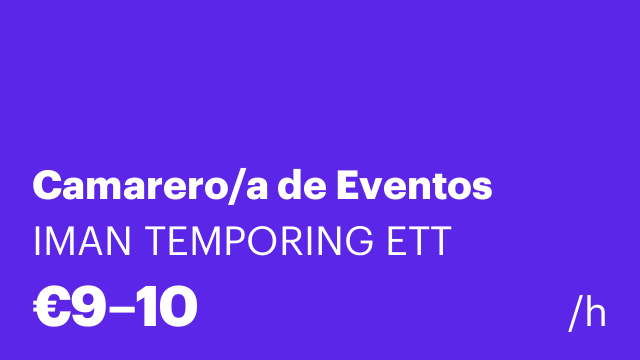 Camarero/a de Eventos