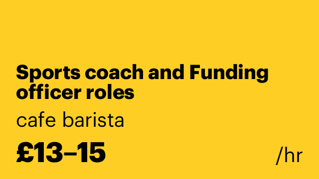 Sports coach and Funding officer roles