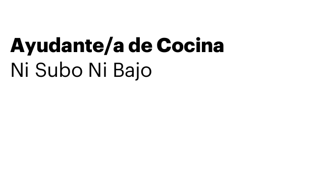 Ayudante/a de Cocina