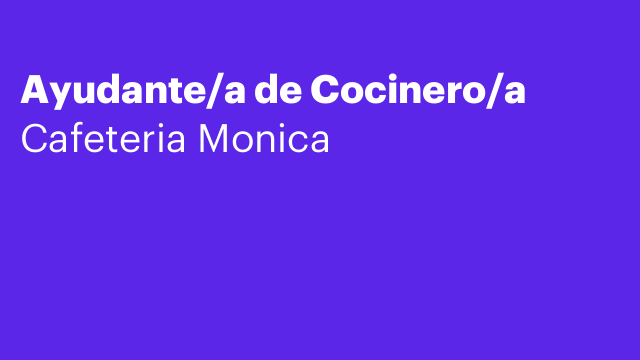 Ayudante/a de Cocinero/a