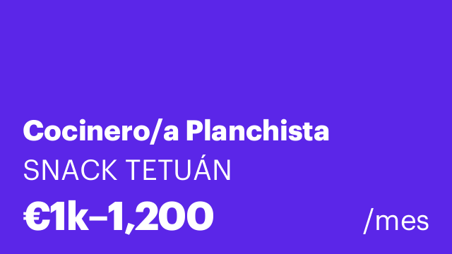Cocinero/a Planchista
