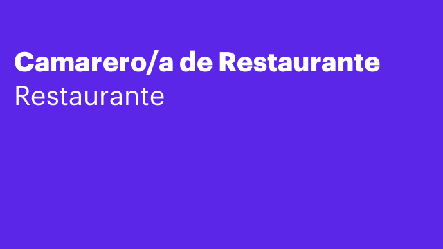 Camarero/a de Restaurante